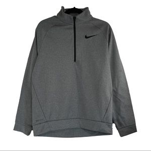 Nike Dri Fit Gray Fleece 1/4 Zip Collared Pullover Sweatshirt NWOT